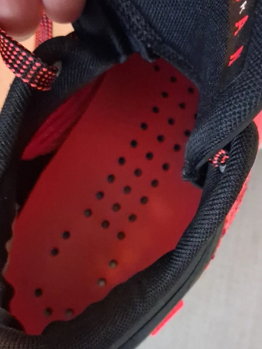 Jordan Men's Red and Black Performance Sneakers. Air Zoom N236MJ